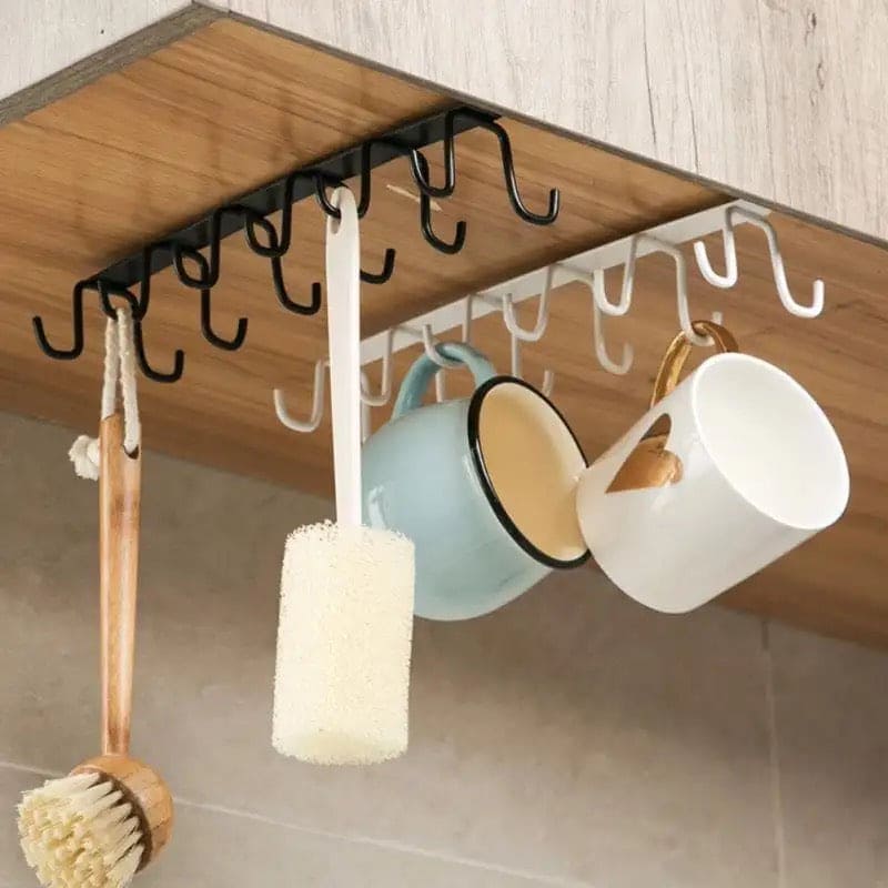 Clever Metal Hook Rack, Multi Hooks Mug Hook Rack Space Saving Quality Cabinet Hook Multifunctional Storage Holder Hanging Cup Holder Kitchen Organizer, Multifunctional Stuck Board Organizer, Under Cabinet Closet Hook Rack Clever Metal Hook Rack, Multi Hooks Mug Hook Rack Space Saving Quality Cabinet Hook Multifunctional Storage Holder Hanging Cup Holder Kitchen Organizer, Multifunctional Stuck Board Organizer, Under Cabinet Closet Hook Rack
